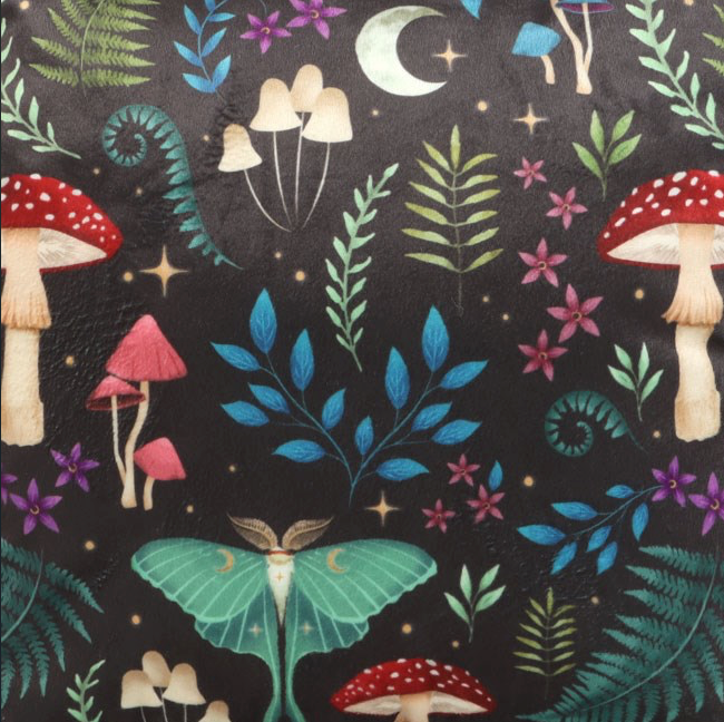 Dark Forest Wildlife and Fauna Print Cushion close up