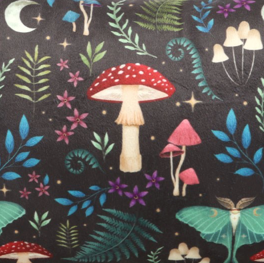 Dark Forest Wildlife and Fauna Rectangular Print Cushion close up
