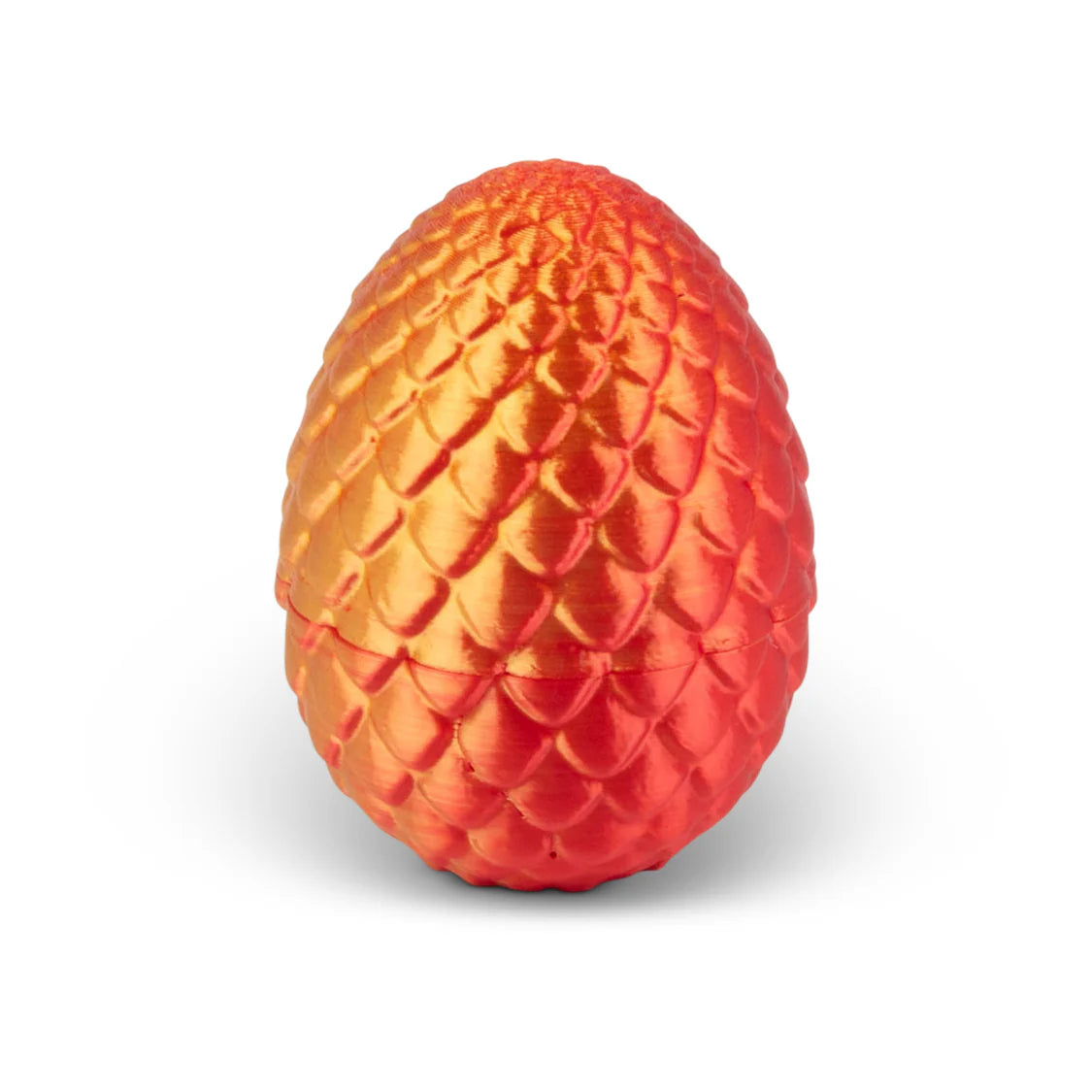 Dragon egg-shaped object with orange and red gradient on a white background
