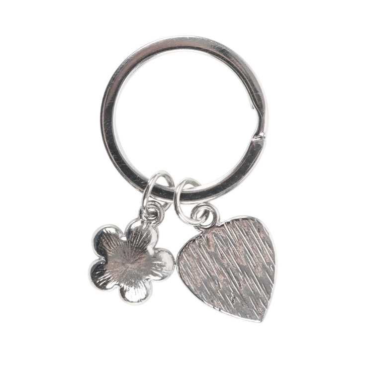 silver colour back of Forget-Me-Not Enamel Flower Metal Keyring