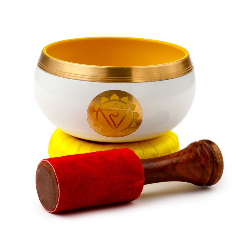 Singing Bowl yellow chakra with mango wood stick