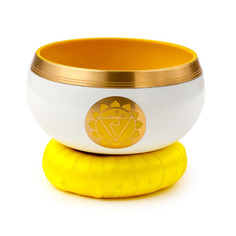 Singing Bowl yellow chakra with cushion