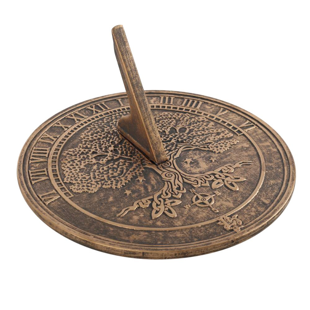 Tree of Life Terracotta Sundial by Lisa Parker side view