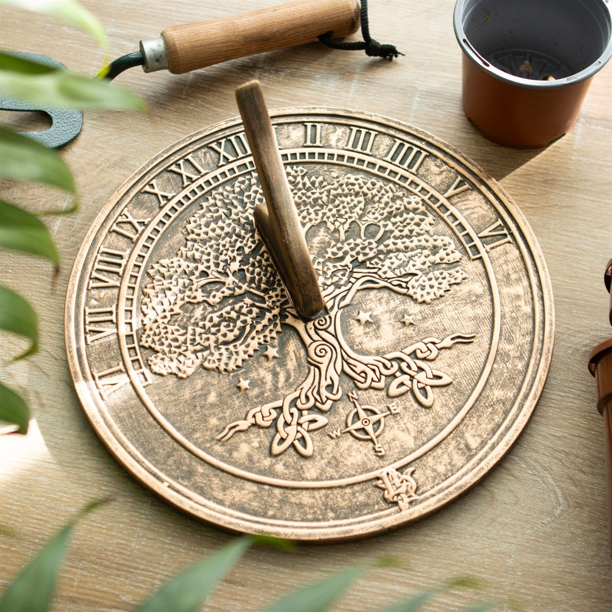 Tree of Life Terracotta Sundial by Lisa Parker