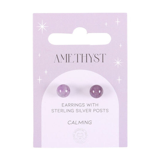 Amethyst Semi Precious Crystal Earrings Calming