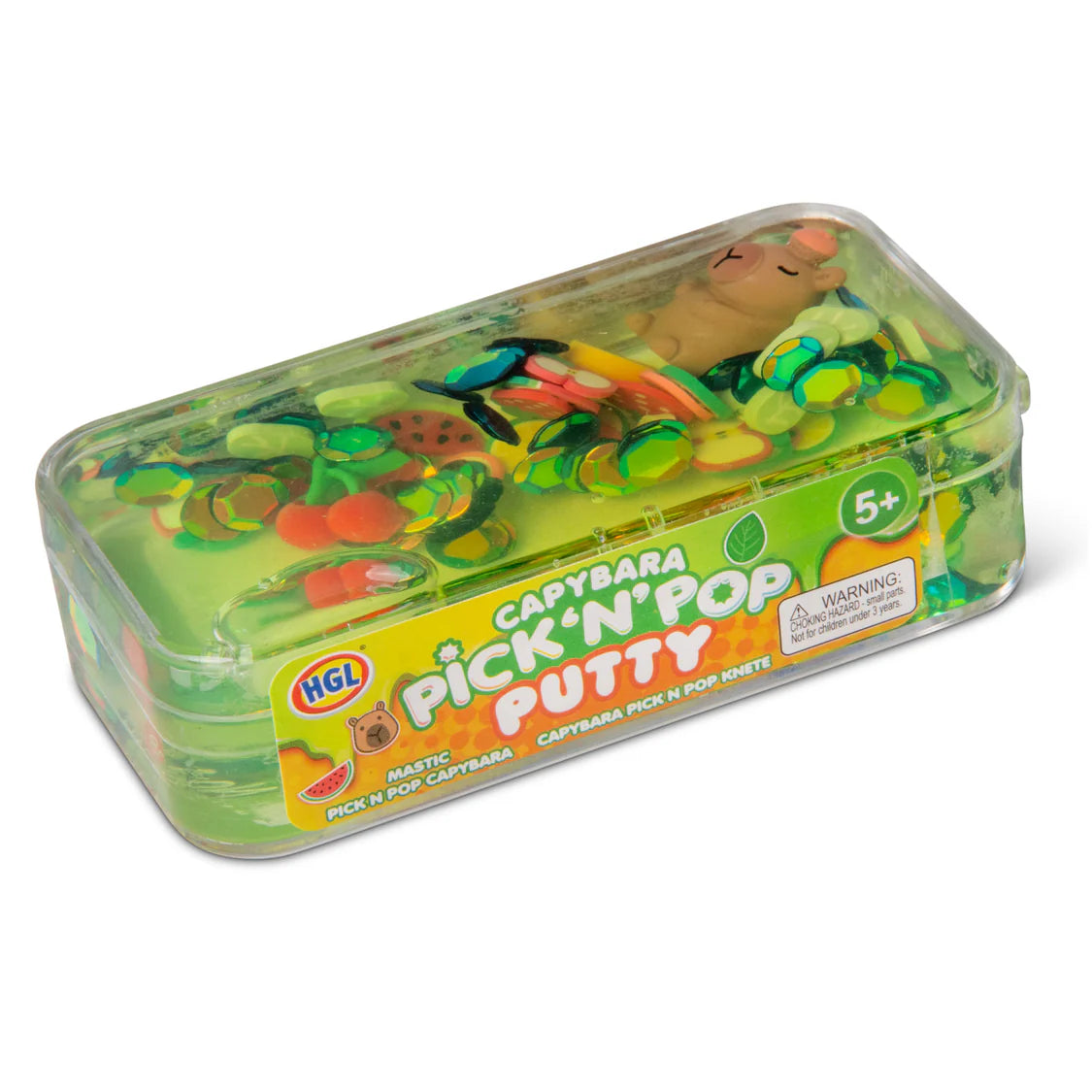Capybara Pick 'N' Pop Putty toy set in packaging on a white background