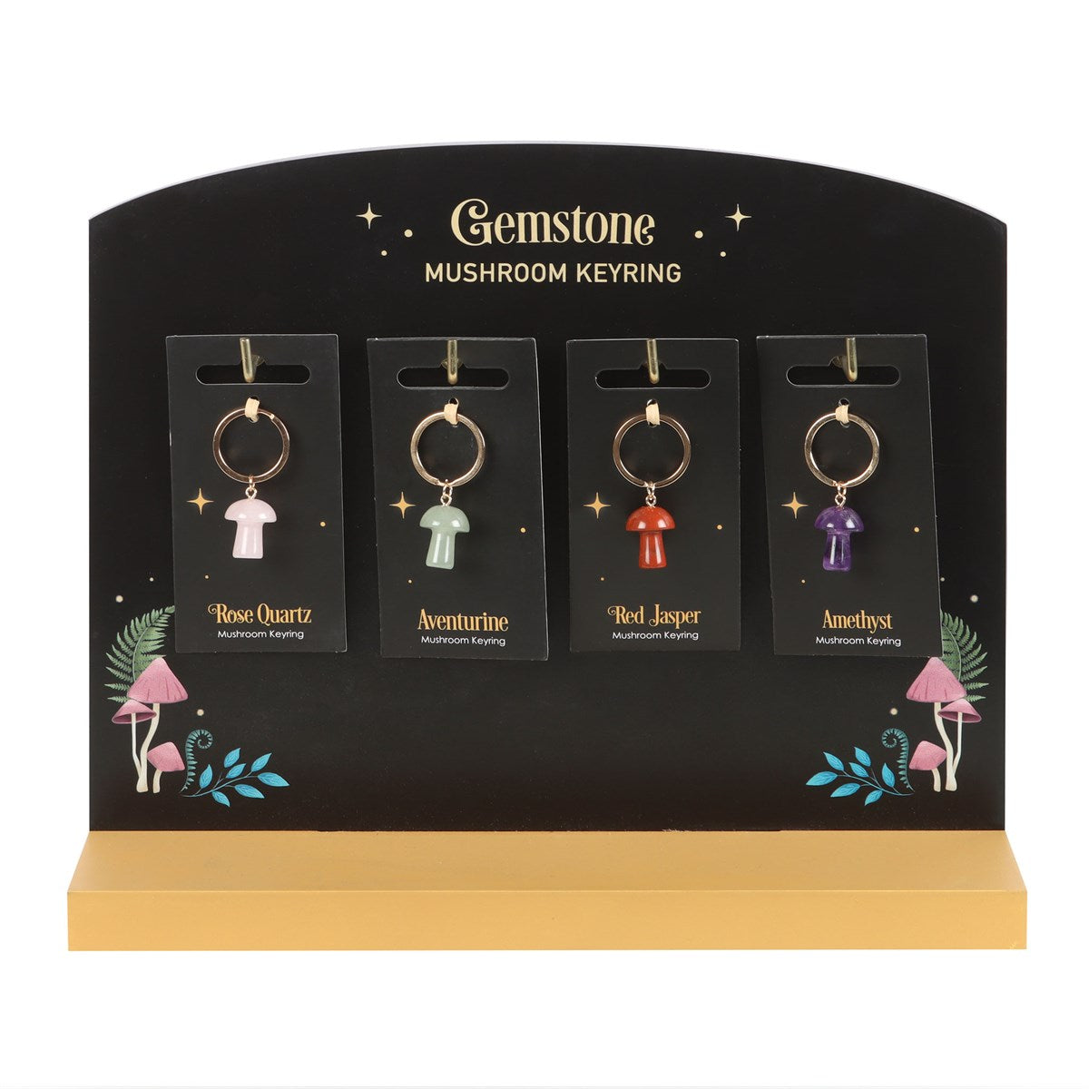 Gemstone Mushroom Keyrings