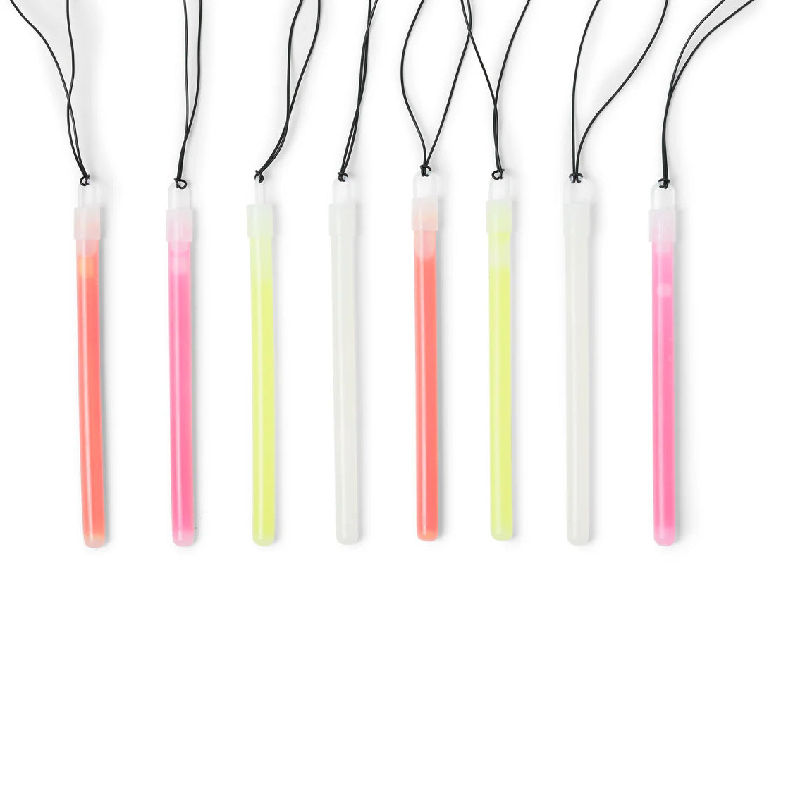 Neon glow sticks on a white background