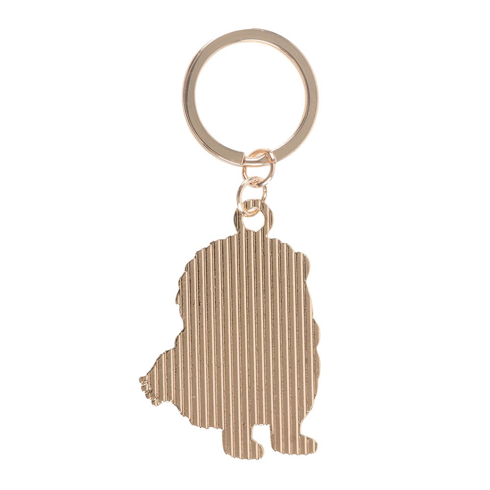 back of keychain with hedgehog silhouette on a white background
