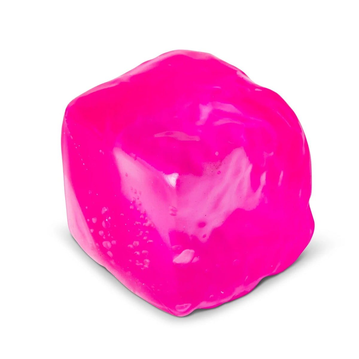 Pink Scrunchems Sugar Cube on a white background
