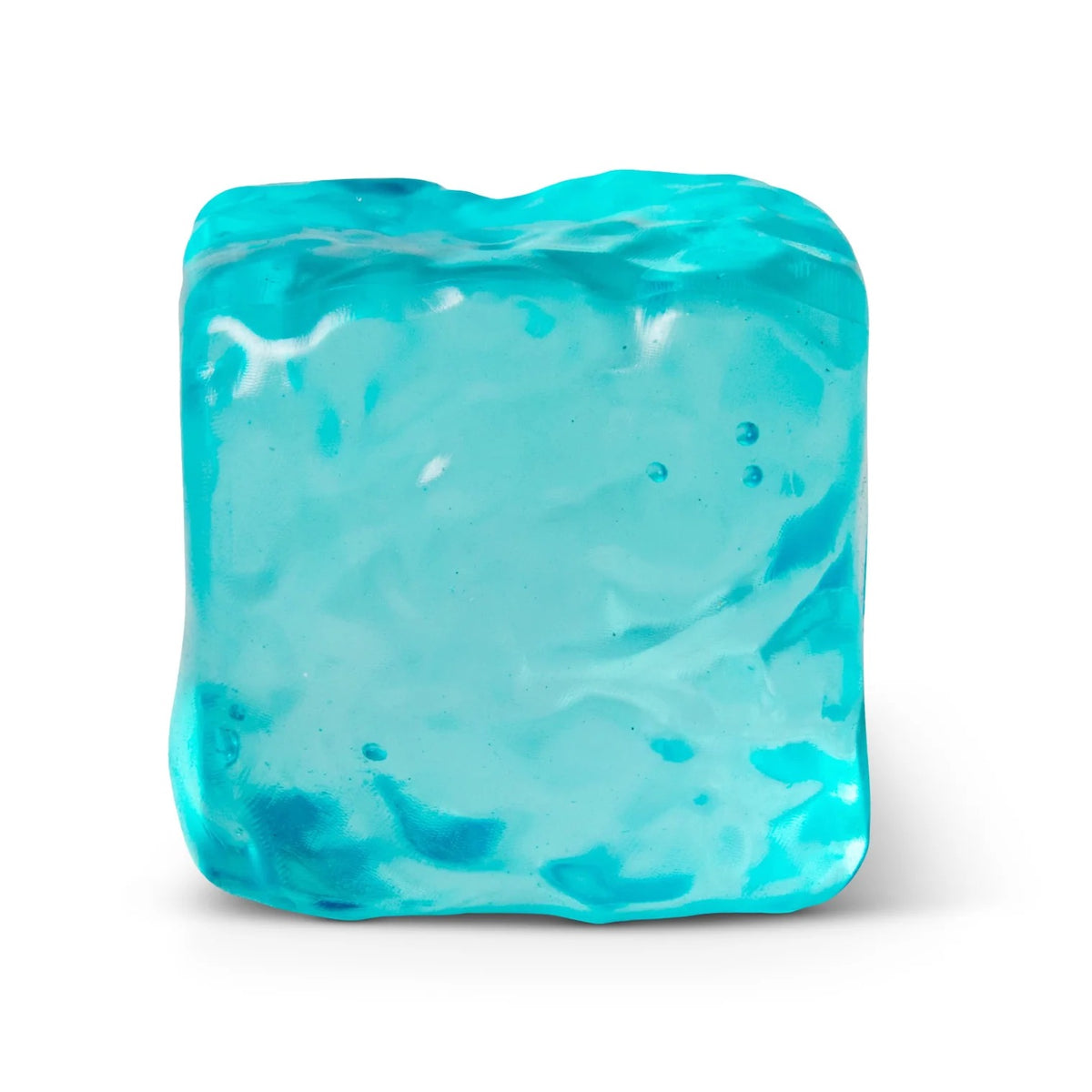 Blue Scrunchems Sugar Cube on a white background