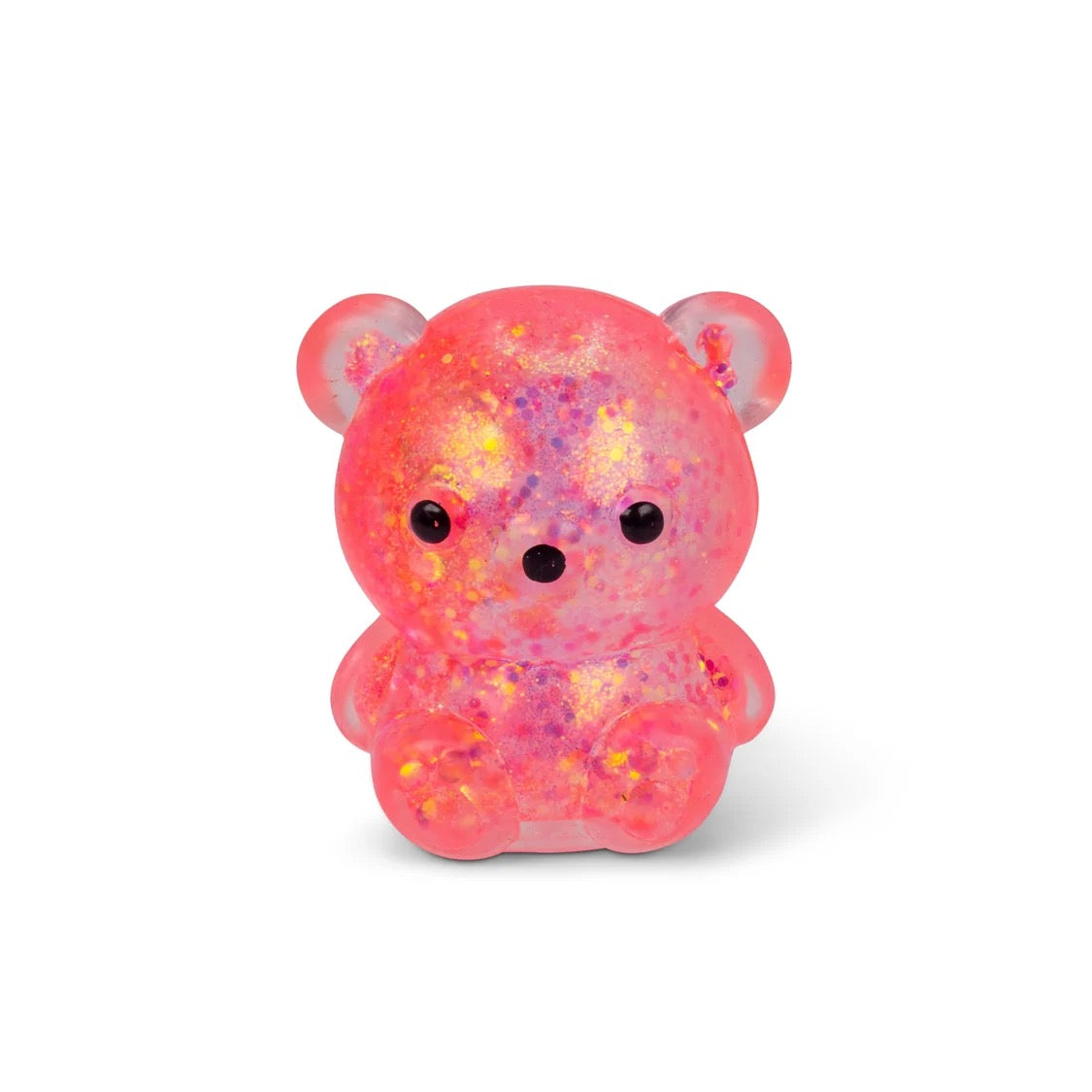 A small pink glittery Scrunchems Squishy Sugar Bear centred on a clean white background.