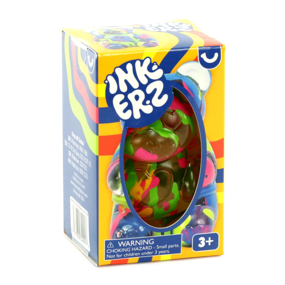 Colourful toy packaging with 'Inkerz' branding on a white background