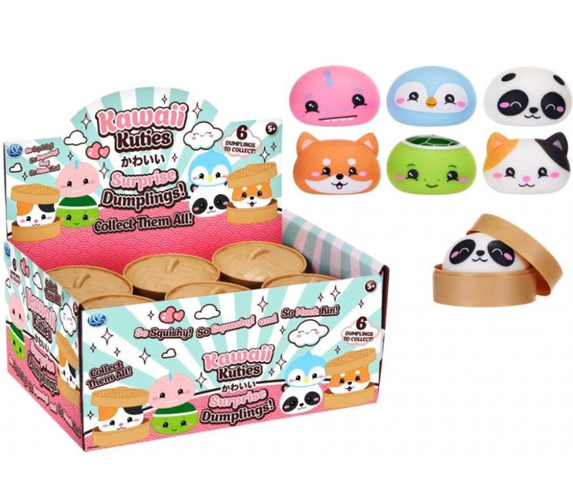 Kawaii Kitties Surprise Dumplings toy set with packaging and individual figures on a white background