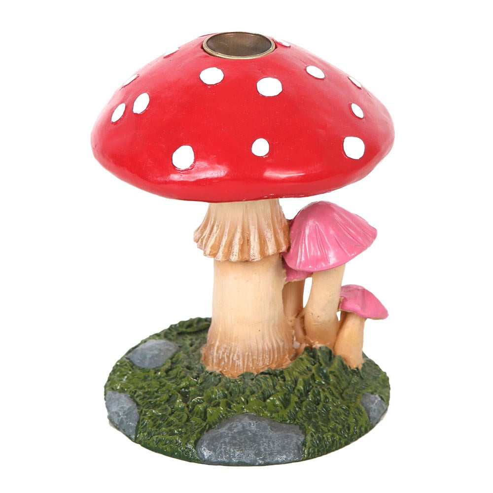 Mushroom back flow burner red topped white spotted mushroom