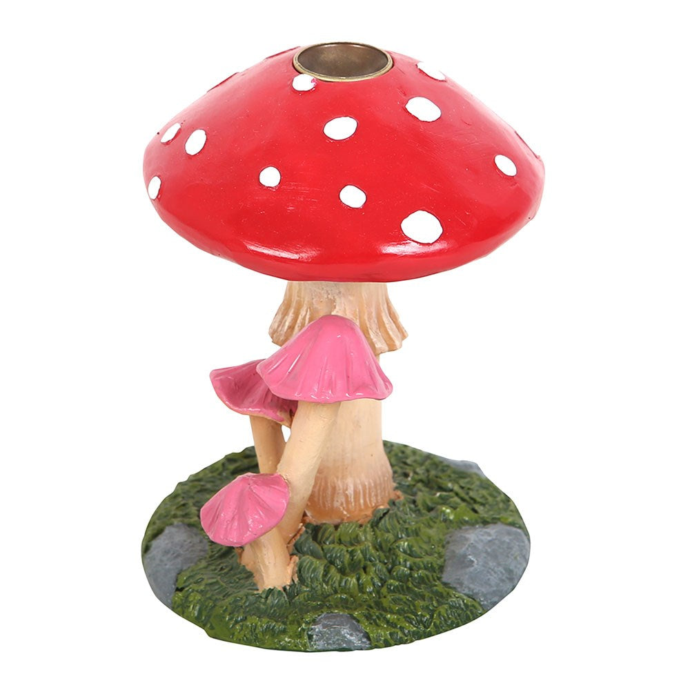 Mushroom back flow burner red topped white spotted mushroom