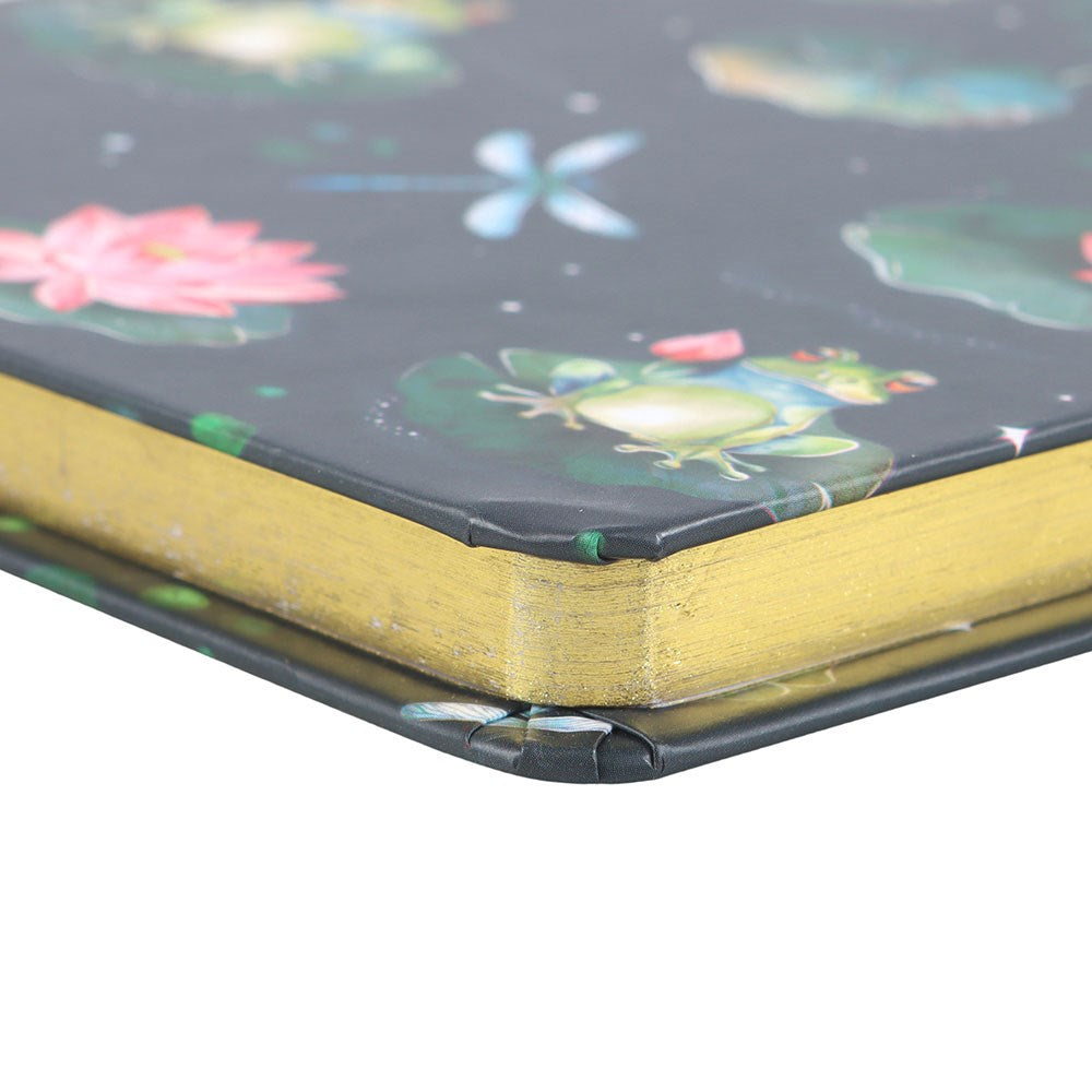 Notebook with frog and lily pad design on the cover
