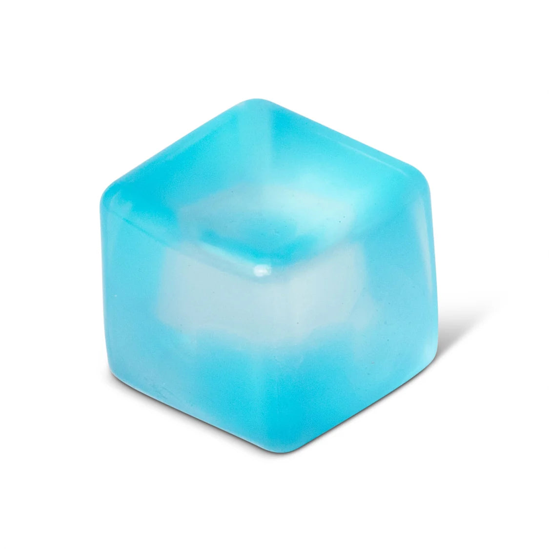 Blue sugar cube on a white background