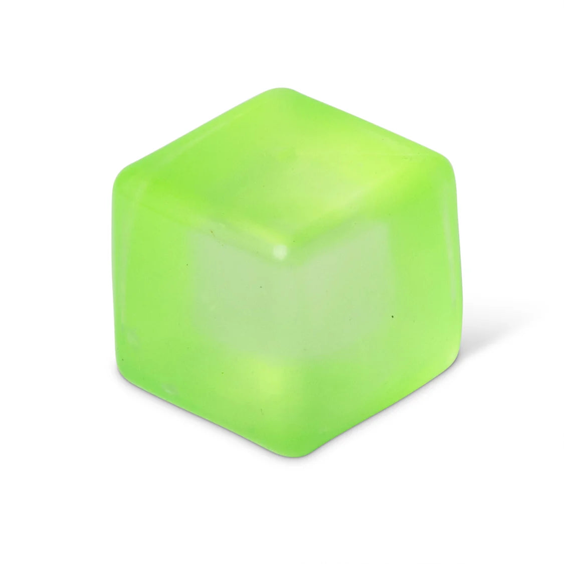 Green sugar cube on a white background