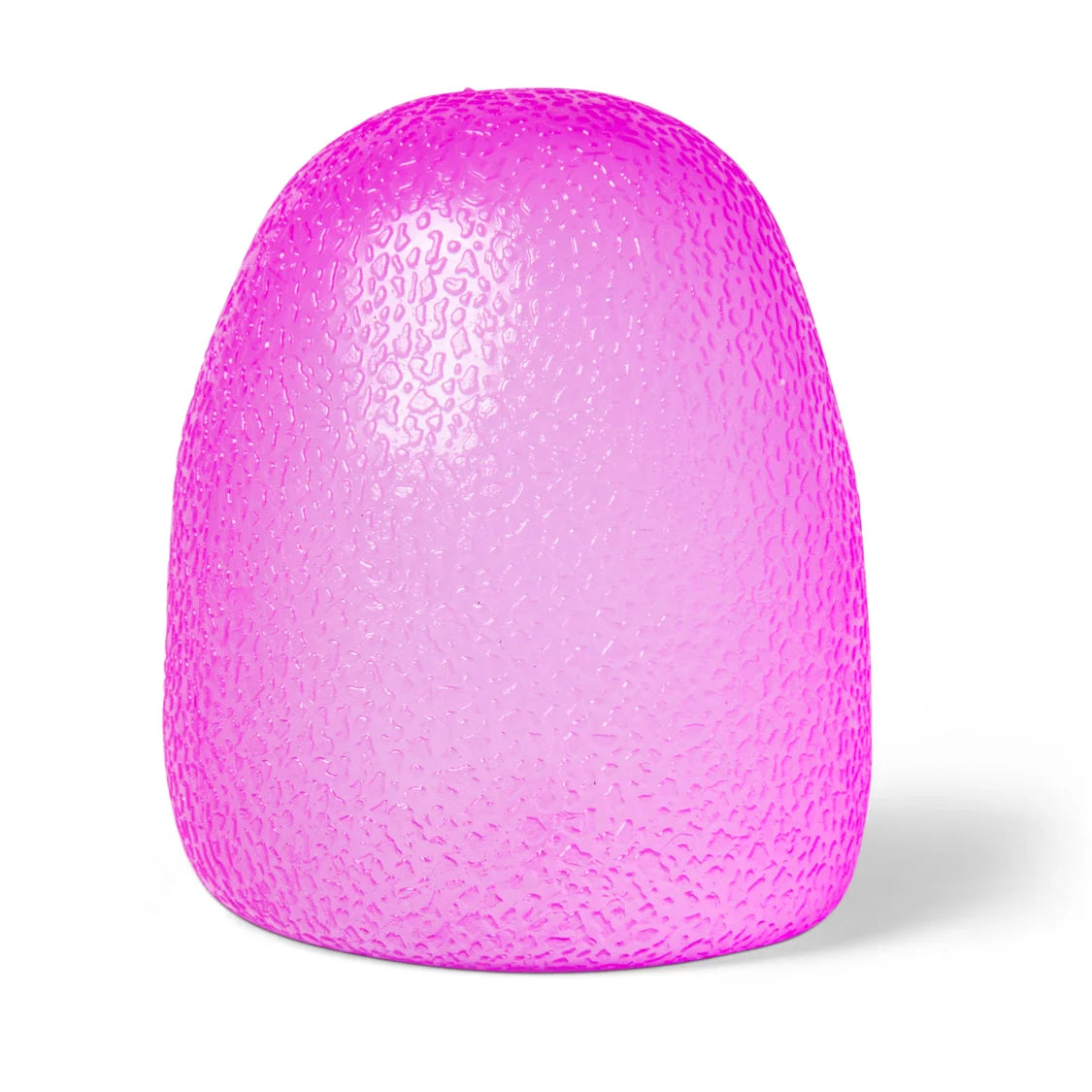 A bright pink Scrunchems Squishy Sugar Drop with a glossy, hammered surface, shown on a clean white background.