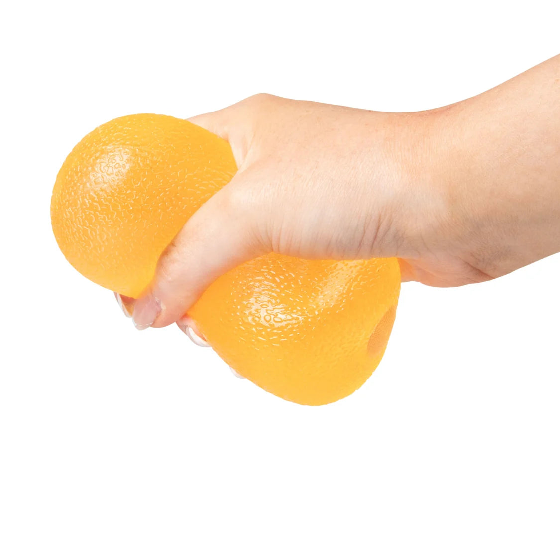 Hand holding Scrunchems Squishy Sugar Drop against a white background
