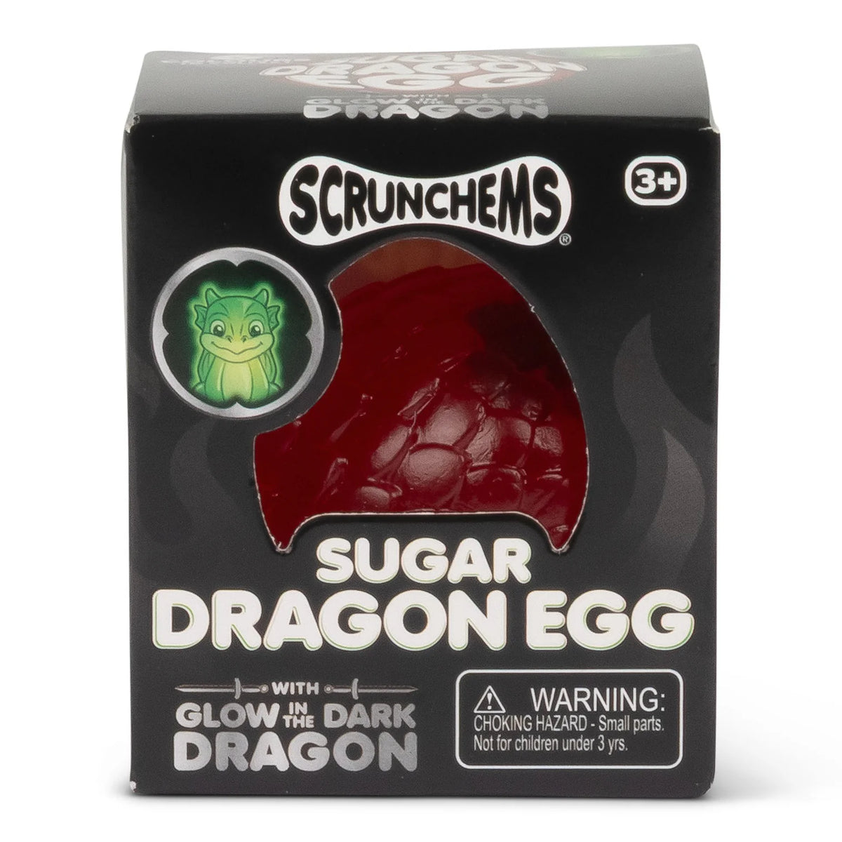 Box of Scrunchems Sugar Dragon Egg with a glow-in-the-dark dragon on a white background