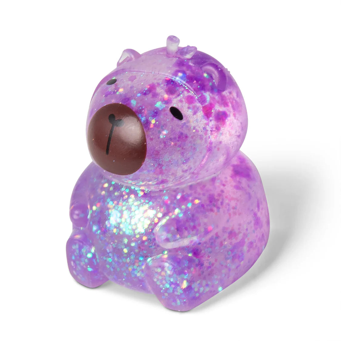 Purple capybara squishy with a white background
