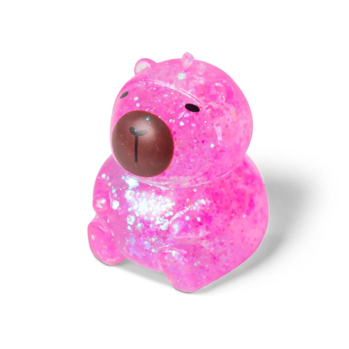 Pink capybara squishy with a white background