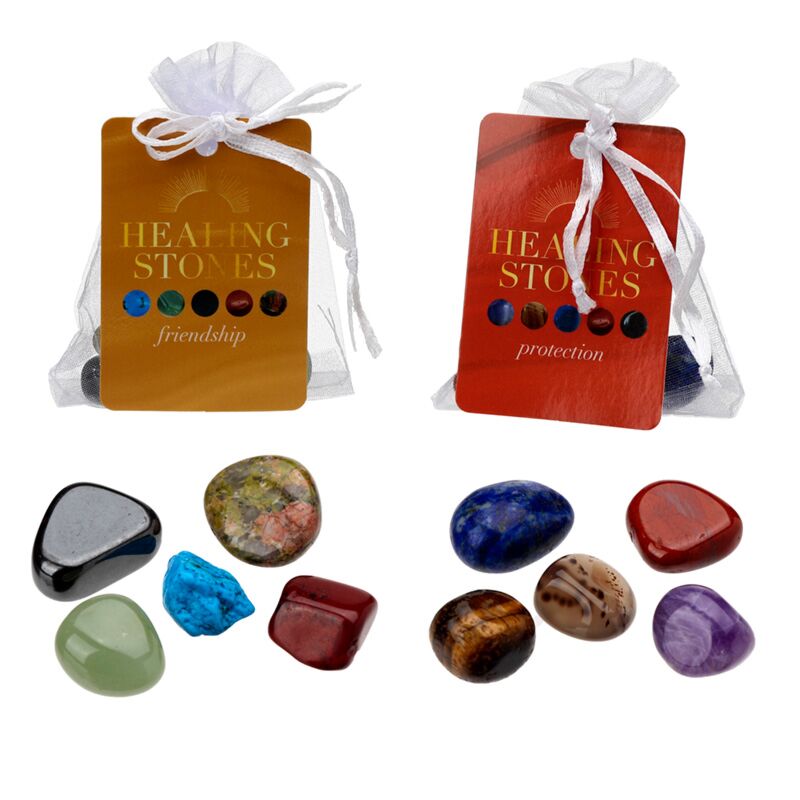 Set of 5 Protection & Friendship Stones two bags displayed 