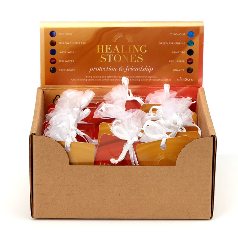 Set of 5 Protection & Friendship Stones box display