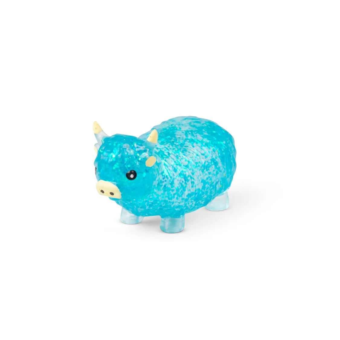 Blue glittery sugar highland cow on a white background