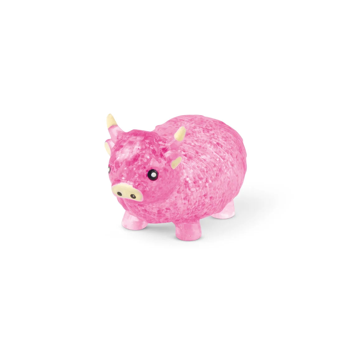 Pink toy sugar highland cow on a white background