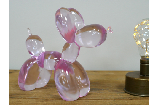 Clear Pink Balloon Dog ornament