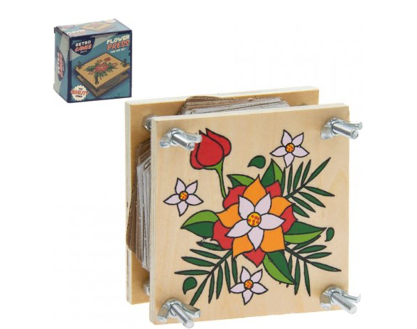 Vintage 1970's style wooden flower press