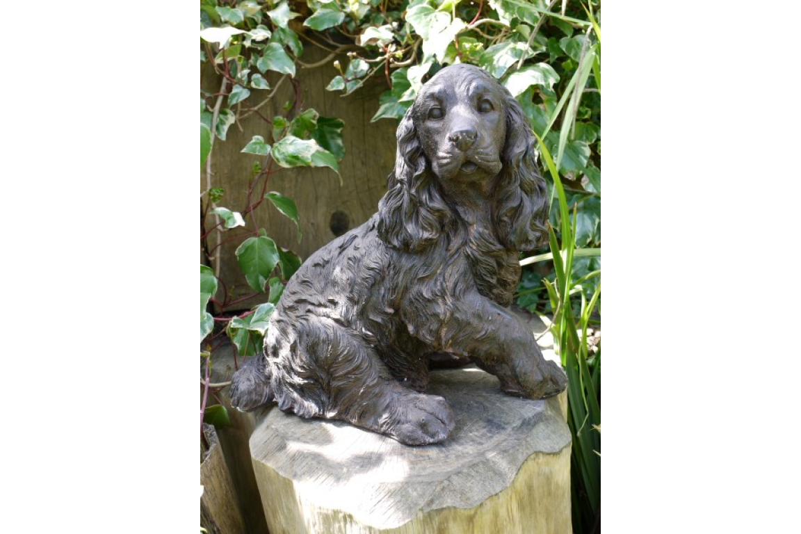 Cocker Spaniel Garden Home bronze effect Statue