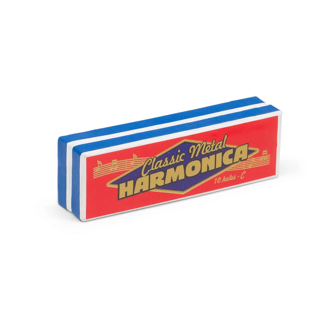 Box of Classic Metal Harmonica on a white background
