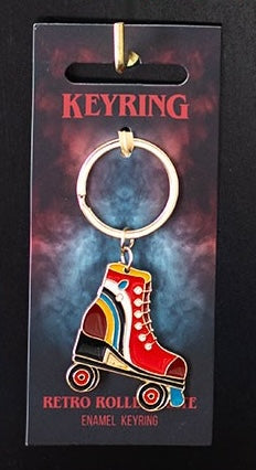 retro roller skate keyring on card